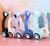 หูฟังบลูทูธ VZV-23M Cat Ear Wireless Headphones หูฟังแมวน่ารักไร้สายบลูทูธพร้อมไมโครโฟน