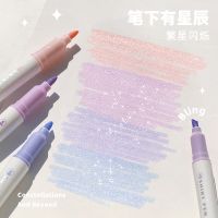 【LZ】☃  Glitter Highlighter Pen Bling Markers Desenho Pintura Papelaria coreana Escritório Estudante Material Escolar 4pcs por conjunto