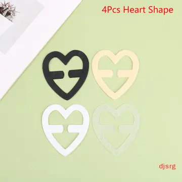 4pcs Heart Shaped Bra Strap Clip, Invisible Anti-Slip Bra Strap