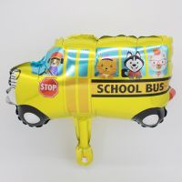 5/10pcs Mini Size Fire Engine Policeman Car School Bus Vehicle Kids Toy Birthday Party Decoration Foil Balloons Boys Gifts Balloons