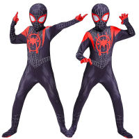 เครื่องแต่งกายสำหรับเด็ก Superhero Spider Man Miles Morales คอสเพลย์เครื่องแต่งกายเด็กบอดี้สูท Jumpsuit เสื้อผ้าฮาโลวีนสำหรับเด็ก