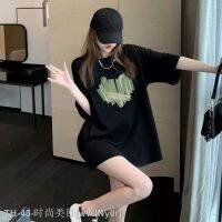 ☏✵ Trendy and cool American retro design loose front shoulder T-shirt couple style cover meat large size 2023 summer loose and thin