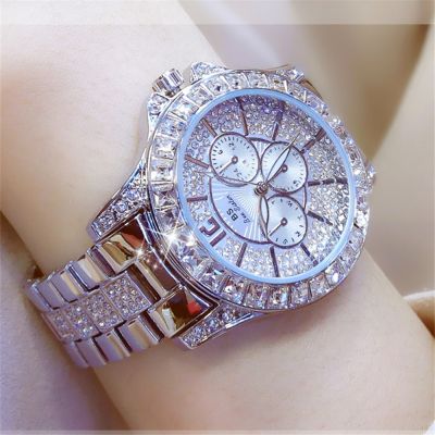 Fashionable ladies quartz watch factory goods silver chain performance side drill with diamond drill table watch cash supply