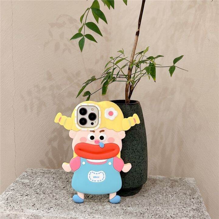 เคสโทรศัพท์มือถือ-ซิลิโคนนิ่ม-ลายการ์ตูนผู้หญิง-หางหมู-สําหรับ-iphone-14-pro-max-13-pro-max-12-pro-max