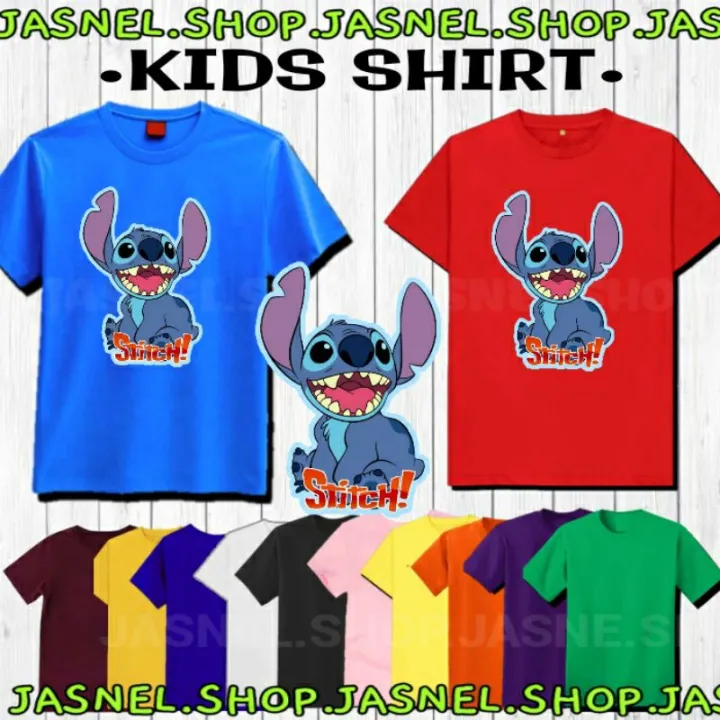 NAME IT Mädchen T-Shirt Mit Stitch Print - Bio-Baumwolle 95% Elasthan 5%