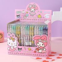 Sanrio ปากกาหมึกเจลการ์ตูน36/144ชิ้นปากกาแฟนซี0.5มม. สีดำนักเรียนกล่องเครื่องเขียนอุปกรณ์โรงเรียนของขวัญวันเกิดสำหรับเด็ก