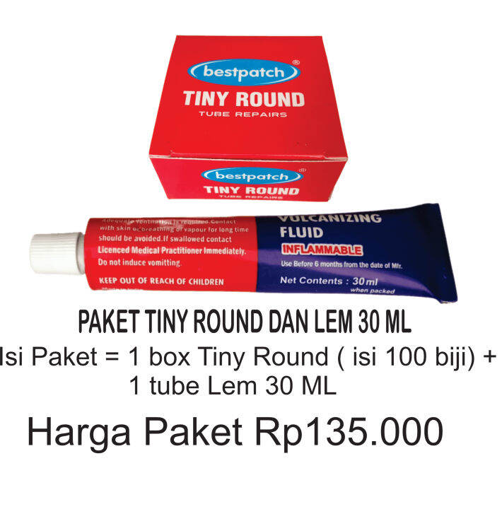 Paket Tambal Ban Dalam Tip Top Best Patch Tiny Round 25mm Dan Lem 30ml ...