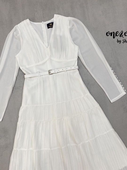 p016-026-pimnadacloset-white-chiffon-pleated-with-belted-dress