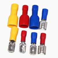 50PCS FDD MDD FDFD 6.3mm 4.8mm 2.8mm Terminal Female Male Spade Insulated Electrical Crimp Terminal Connectors Wiring Cable PlugWires Leads Adapters