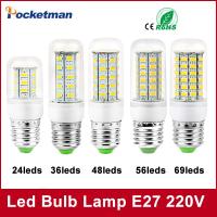 หลอดไฟ24 5730 220V โคมไฟระย้าเทียนอิเล็กทรอนิกส์ Led 36 LED 56 Led 69Leds E14 48โคมไฟคริสต์มาส Led E27หลอดไฟ