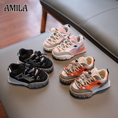 รองเท้าผ้าใบเด็ก AMILA แฟชั่นสไตล์เกาหลีเด็กชายและรองเท้าวิ่งผู้หญิง