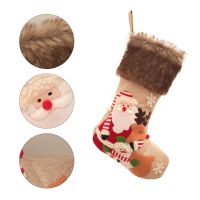 Christmas Decoration Embroidery Elderly Snowman Christmas Socks Childrens Decoration Gift Socks Pendant Accessories Socks Tights