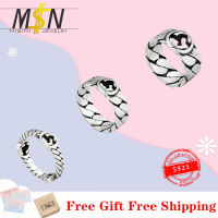 Luxury High Quality 100 S925 Sterling Silver Interlocking Couple Ring, Charm Original Jewelry nd New Year Gift With Logo 1:1