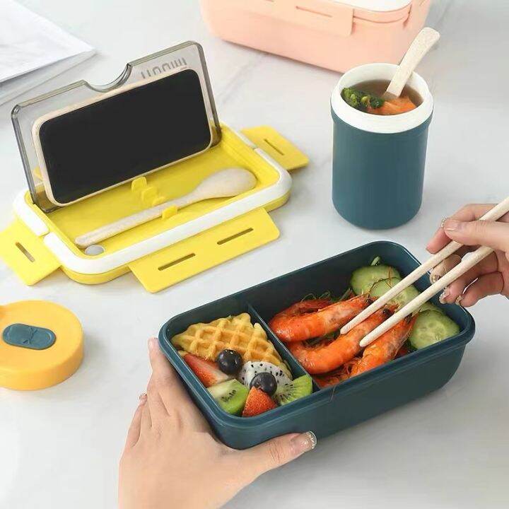 Bento Box Portable Lunch Box for Adults and Kids 1100ml with 2 ...