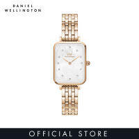 Daniel Wellington Quadro Lumine 20X26มม. 5-Link ทองคำสีกุหลาบซับหน้าปัดสีขาวสำหรับผู้หญิง-สแตนเลสสายนาฬิกา-หน้าปัดคริสตัลสี่เหลี่ยม-แม่ของไข่มุก-DW อย่างเป็นทางการ-นาฬิกาผู้หญิง-นาฬิกาสำหรับผู้หญิง-นาฬิกาข้อมือผู้หญิง-ของแท้