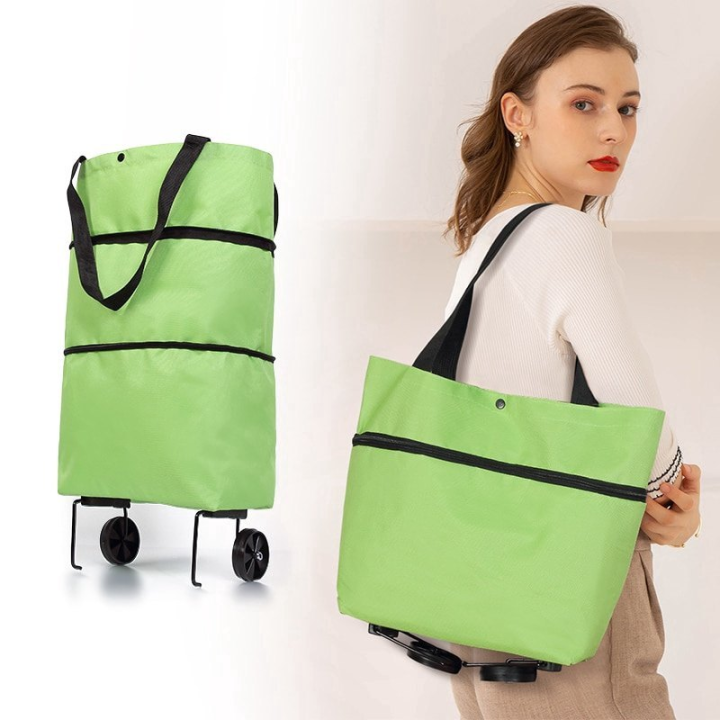 Portable Trolley Luggage Bags with Folding WheelsTraveling Vegetable,Grocery,Clothing BagLight