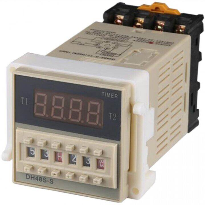 DH48SS Twin Timer ทวินไทม์เมอร์ ไทม์เมอร์รีเลย์ พร้อมฐาน 220VAC Relay
