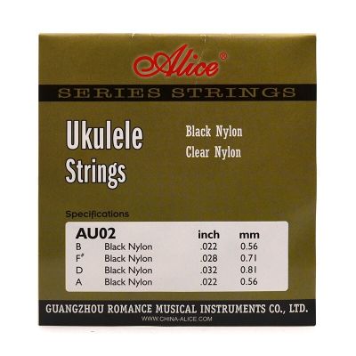ALICE Black Nylon String AU02 Professional Ukulele Uku 4 String Black encordoamento