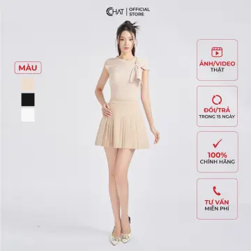 Đầm cổ tròn tay phồng họa tiết hoa hồng với phần rút ở chân váy   thoitranglamicom