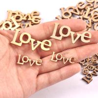 50Pcs Wooden Love Letter Wedding Table Scatter DIY Craft Accessories Party DIY Decoration Favor Scrapbooking M2256 Clips Pins Tacks