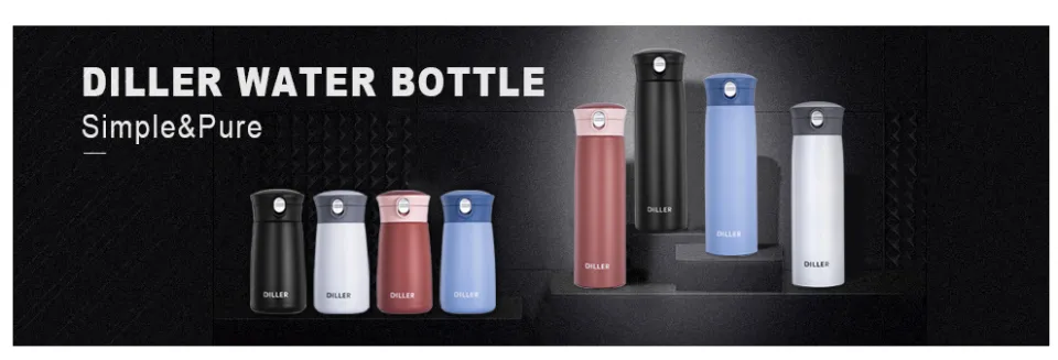 Diller Thermal Water Bottle, Coffee Travel Mug 16 or 8 oz Kids