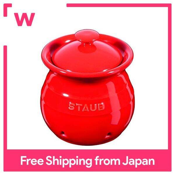 staub Staub Garlic Keeper Cherry Ceramic Garlic Storage Dishwasher Safe