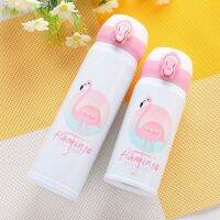 แก้วมัคสุญญากาศเทอร์โมส์สแตนเลส Termos Cangkir เคสกันกระแทกพิมพ์ลายเดินทางขนาด500มล. ขวดนกกระเรียน350มล. กระติกน้ำร้อน