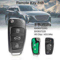 433Mhz 3ปุ่ม Remote Key พร้อม ID48ชิป8X0837220D 8X0837220 FCCID Fit สำหรับ Au Di A1 Q3 S1 2010-2017