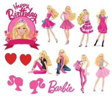 Buy Mattel Barbie Doll Pink Glitter Edible Cake Topper Image ABPID06873 -  1/2 sheet Online at desertcartINDIA