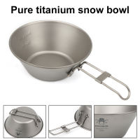 ⚡VIRWIR Outdoor Bowl Titanium Folding Bowl Tableware Shirice Titanium Bowl Anti Scalding Portable แคมป์ปิ้งชามไทเทเนียมพับได้