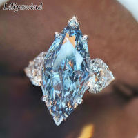 Liliyawind Inlaid Topaz Blue Horse Eye Heart-Shaped Zircon แหวนหมั้นงานแต่งงานสำหรับ A1R สตรี