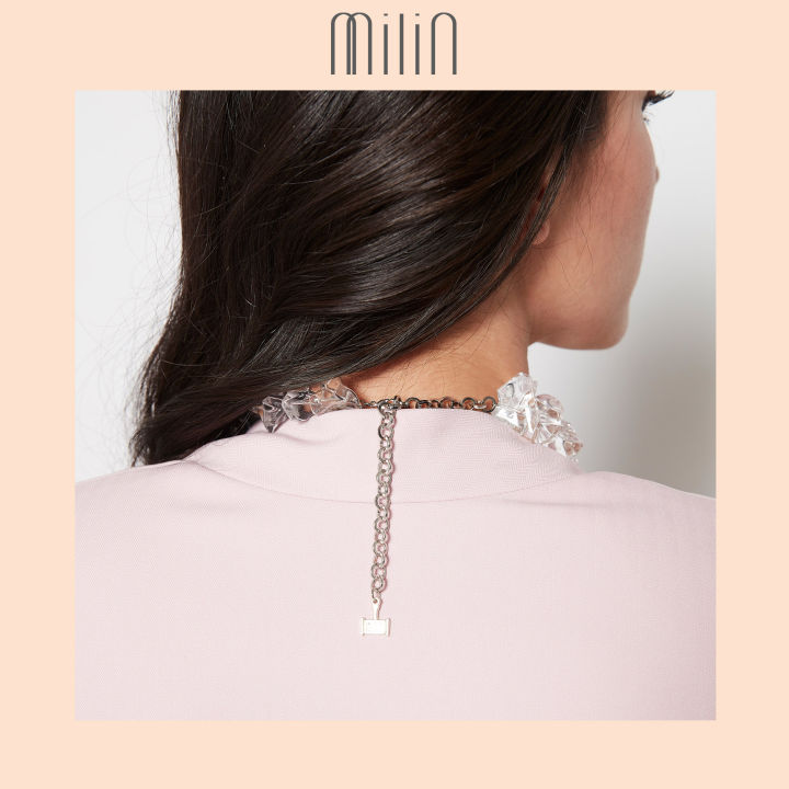 milin-multi-size-clear-crystals-ice-shape-necklace-สร้อยคอ-คริสตัลพลาสติกใส-รูปน้ำแข็ง-เหลี่ยมหลายขนาด-icy-mermaid-necklace