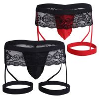 （A NEW）ผู้ชาย Sissy G String Hollow OutBandage ขา SexyLingerie ManElatic Thong กางเกงชายชุดชั้นใน Трусбюм