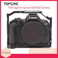 Topcine โครงใส่กล้อง R50สำหรับกล้อง R50 Canon EOS,อุปกรณ์ถ่ายภาพกรงถ่ายวิดีโออุปกรณ์เสริมสำหรับถ่ายทำ3/8 “Arri ค้นหาฐานต่อรองเท้าเย็นสำหรับไมโครโฟน/ไฟ