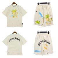 New Palm Angels Palm Angel Coconut Tree Letter Print Hand Frayed Mens Summer Casual Suit