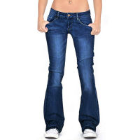 Women Bell Bottom Mid Rise Bootcut Jeans Flare Jeans for Slim Pants Trousers