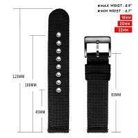 ❐❈▬ New Black High Quality Nylon Watch Bands Quick Release Movement Watch Straps Military Breathable Waterproof 18mm 20mm 22mm 24mm