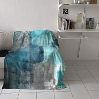 Blue Gradual Gradient Throw Blanket for Couch Warm Cozy Lightweight Decorative Fluffy Blanket for Sofa Bed Chair Living Bed Room