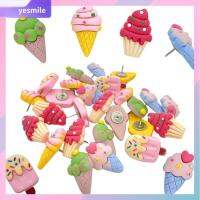 YESMILE 20 Pcs 20ชิ้นค่ะ หมุดกดหมุด น่ารักมากๆ เรซิน ธัมป์ทัค กระดานข่าวกระดานข่าว กระดานข่าวกระดานข่าว รูปทรงไอศกรีม เครื่องใช้ในสำนักงาน