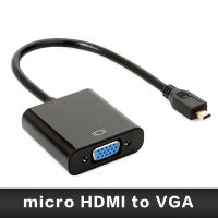 Adaptor Konverter Video Mikro HDMI Ke VGA (Pria Ke Wanita) Berlapis Emas 1080P dengan Audio 3.5Mm