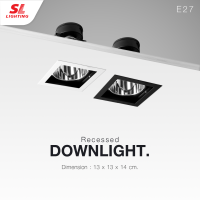 SL LIGHTING โคมไฟดาวน์ไลท์ แบบฝังฝ้า SL-6-661 ทรงสี่เหลี่ยม ขั้ว E27