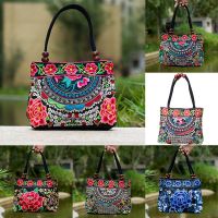 Chinese Style Ladies Handbag Embroidery Ethnic Summer Fashion Handmade Flowers Ladies Handbag Shoulder Bag Messenger Bag