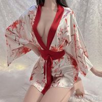 【CC】✗✎❇  Kimono Sash Tied Robe Hot Nightwear Low-Cut Sex Yukata Costume Set