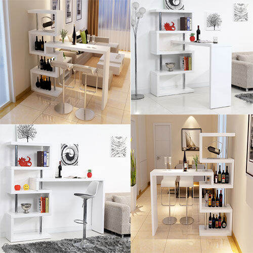 BAR COUNTER TABLE Reversible Mini Bar Counter Modern Mini Table Wine Storage