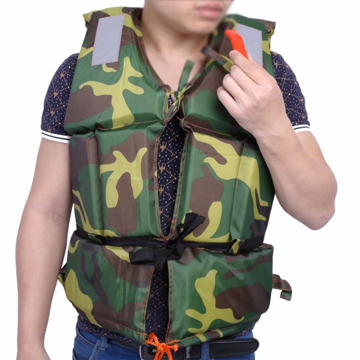 camouflage-adult-boating-swimming-life-jacket-life-vest-buoyancy-aid-polyester-floating-foam-with-whistle