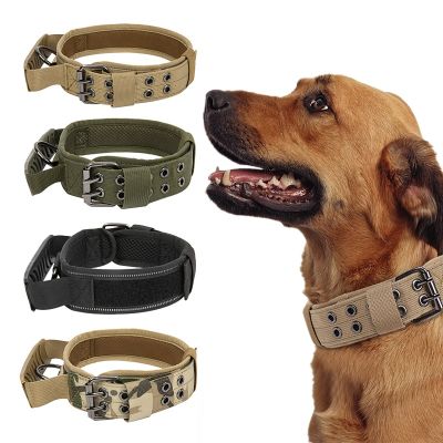 [HOT!] Tactical Dog Collar Nylon Big Dog Collar Double Buckle Adjustable Canine Hunting Training for Medium Large Dogs Pet Accessories