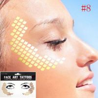 1pack Frecks Flash tattoo Fashion Waterproof blad Fish scales pattern Gold Face Tattoo Beauty Make Up Body Art Eye shadow decal Stickers
