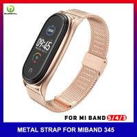 BassPal สำหรับสาย Xiaomi Mi 8 7 6 5 4 3สายรัด MiBand 5 6 7สายรัดข้อมือสเตนเลสของมิลานโลหะ Pulseira Correa สำหรับผู้ชายและผู้หญิง