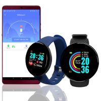 D18 Smart Watch Heart Rate หน้าจอ Mens Womens Smartwatch Round Fitness นาฬิกาดิจิตอลสําหรับผู้ชายผู้หญิงวงสร้อยข้อมือ PK D20 Y68