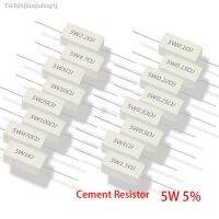 ✣℡✻ 10pcs 5W 5 Cement Resistor Power Resistance 0.1 10K 0.1R 0.5R 1R 10R 100R 0.22 0.33 0.5 1 2 5 8 10 15 20 25 30 100 1K 10K ohm